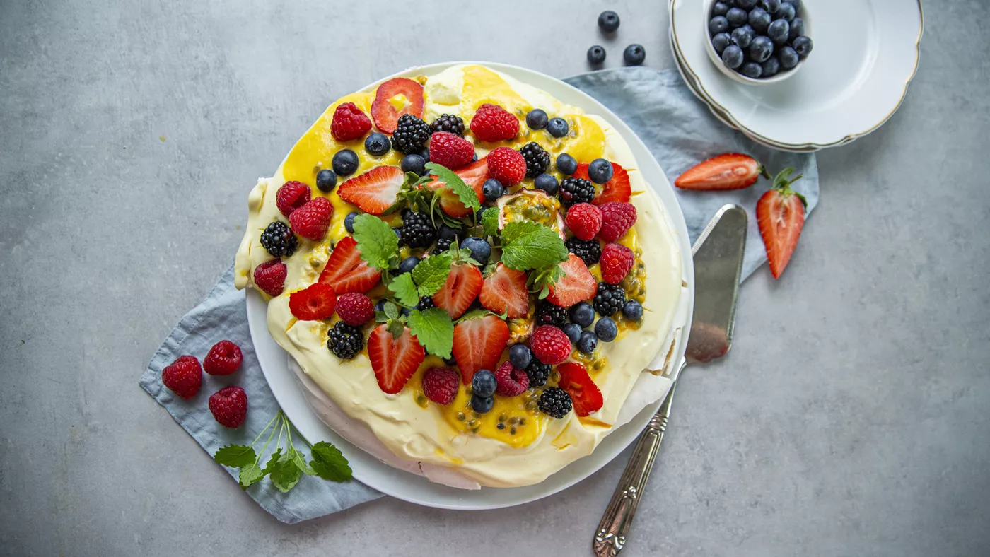 pavlova med bær