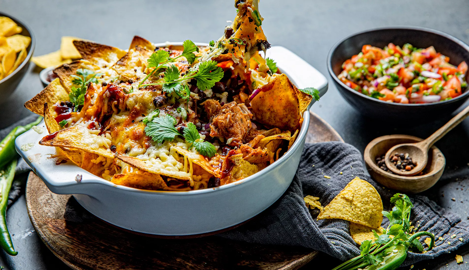 Loaded nachos med Sweet Baby Ray's BBQ-saus