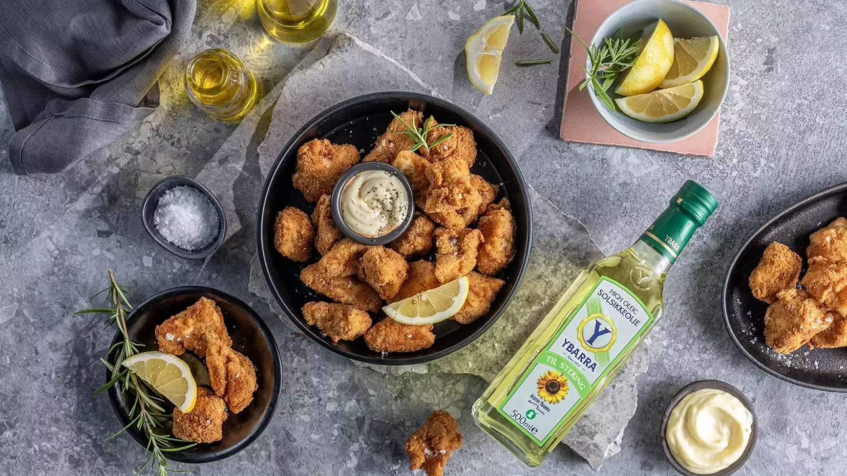 Ybarra solsikkeolje og nuggets